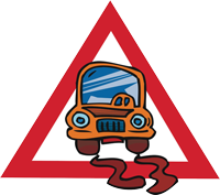"Attention Greasy Road" Graphic